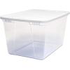 imageHOMZ 2Pack Snaplock Large Clear Plastic Storage Organizer Bins wLids 56 Quart White  Stackable Container Boxes for Bedroom Bathroom Garage and Office OrganizationWhite Lid