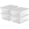 imageHOMZ 2Pack Snaplock Large Clear Plastic Storage Organizer Bins wLids 56 Quart White  Stackable Container Boxes for Bedroom Bathroom Garage and Office OrganizationWhite Lid