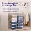 imageHOMZ 2Pack Snaplock Large Clear Plastic Storage Organizer Bins wLids 56 Quart White  Stackable Container Boxes for Bedroom Bathroom Garage and Office OrganizationWhite Lid