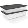 imageHOMZ 2Pack Snaplock Large Clear Plastic Storage Organizer Bins wLids 56 Quart White  Stackable Container Boxes for Bedroom Bathroom Garage and Office OrganizationGray Lid