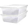 imageHOMZ 2Pack Snaplock Large Clear Plastic Storage Organizer Bins wLids 56 Quart White  Stackable Container Boxes for Bedroom Bathroom Garage and Office OrganizationWhite Lid