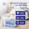imageHOMZ 2Pack Snaplock Large Clear Plastic Storage Organizer Bins wLids 56 Quart White  Stackable Container Boxes for Bedroom Bathroom Garage and Office OrganizationWhite Lid