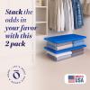 imageHOMZ 2Pack Snaplock Large Clear Plastic Storage Organizer Bins wLids 56 Quart White  Stackable Container Boxes for Bedroom Bathroom Garage and Office OrganizationBlue Lid