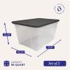 imageHOMZ 2Pack Snaplock Large Clear Plastic Storage Organizer Bins wLids 56 Quart White  Stackable Container Boxes for Bedroom Bathroom Garage and Office OrganizationGray Lid