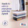 imageHOMZ 2Pack Snaplock Large Clear Plastic Storage Organizer Bins wLids 56 Quart White  Stackable Container Boxes for Bedroom Bathroom Garage and Office OrganizationWhite Lid