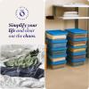 imageHOMZ 2Pack Snaplock Large Clear Plastic Storage Organizer Bins wLids 56 Quart White  Stackable Container Boxes for Bedroom Bathroom Garage and Office OrganizationBlue Lid