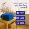 imageHOMZ 2Pack Snaplock Large Clear Plastic Storage Organizer Bins wLids 56 Quart White  Stackable Container Boxes for Bedroom Bathroom Garage and Office OrganizationBlue Lid