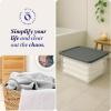 imageHOMZ 2Pack Snaplock Large Clear Plastic Storage Organizer Bins wLids 56 Quart White  Stackable Container Boxes for Bedroom Bathroom Garage and Office OrganizationGray Lid