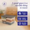imageHOMZ 2Pack Snaplock Large Clear Plastic Storage Organizer Bins wLids 56 Quart White  Stackable Container Boxes for Bedroom Bathroom Garage and Office OrganizationGray Lid