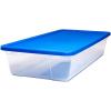 imageHOMZ 2Pack Snaplock Large Clear Plastic Storage Organizer Bins wLids 56 Quart White  Stackable Container Boxes for Bedroom Bathroom Garage and Office OrganizationBlue Lid