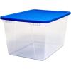 imageHOMZ 2Pack Snaplock Large Clear Plastic Storage Organizer Bins wLids 56 Quart White  Stackable Container Boxes for Bedroom Bathroom Garage and Office OrganizationBlue Lid
