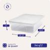 imageHOMZ 2Pack Snaplock Large Clear Plastic Storage Organizer Bins wLids 56 Quart White  Stackable Container Boxes for Bedroom Bathroom Garage and Office OrganizationWhite Lid