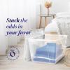 imageHOMZ 2Pack Snaplock Large Clear Plastic Storage Organizer Bins wLids 56 Quart White  Stackable Container Boxes for Bedroom Bathroom Garage and Office OrganizationWhite Lid