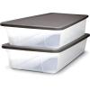 imageHOMZ 2Pack Snaplock Large Clear Plastic Storage Organizer Bins wLids 56 Quart White  Stackable Container Boxes for Bedroom Bathroom Garage and Office OrganizationGray Lid