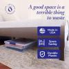 imageHOMZ 2Pack Under Bed Storage Clear Plastic Containers with Lids 56 Quart Gray Latch  Stackable Underbed Organizer Bins for Shoes Bags Clothes and TowelsBlue