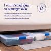 imageHOMZ 2Pack Under Bed Storage Clear Plastic Containers with Lids 56 Quart Gray Latch  Stackable Underbed Organizer Bins for Shoes Bags Clothes and TowelsBlue