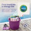 imageHOMZ 2Pack Utility Tub Large Plastic Storage Bucket with Rope Handles 17 Gallon Black  Portable Indoor and Outdoor Buckets for Kitchen Laundry Garden Bathroom and Garage OrganizationOrchid