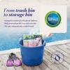 imageHOMZ 2Pack Utility Tub Large Plastic Storage Bucket with Rope Handles 18 Gallon Blue  Portable Indoor and Outdoor Buckets for Kitchen Laundry Garden Bathroom and Garage OrganizationBlue