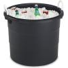 imageHOMZ 2Pack Utility Tub Large Plastic Storage Bucket with Rope Handles 18 Gallon Blue  Portable Indoor and Outdoor Buckets for Kitchen Laundry Garden Bathroom and Garage OrganizationBlack