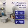 imageHOMZ 4Pack Durable Molded Bin Plastic Storage Containers wLids 10 Gallon Blue  Stackable Organizer Totes and Boxes for Bedroom Kitchen and Garage OrganizationTitanium Silver