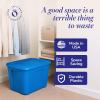 imageHOMZ 4Pack Durable Molded Bin Plastic Storage Containers wLids 10 Gallon Blue  Stackable Organizer Totes and Boxes for Bedroom Kitchen and Garage OrganizationBlue