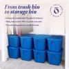 imageHOMZ 4Pack Durable Molded Bin Plastic Storage Containers wLids 10 Gallon Blue  Stackable Organizer Totes and Boxes for Bedroom Kitchen and Garage OrganizationBlue