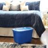 imageHOMZ 4Pack Durable Molded Bin Plastic Storage Containers wLids 10 Gallon Blue  Stackable Organizer Totes and Boxes for Bedroom Kitchen and Garage OrganizationBlue