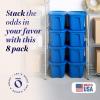 imageHOMZ 4Pack Durable Molded Bin Plastic Storage Containers wLids 10 Gallon Blue  Stackable Organizer Totes and Boxes for Bedroom Kitchen and Garage OrganizationBlue