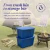 imageHOMZ 4Pack Durable Molded Bin Plastic Storage Containers wLids 10 Gallon Blue  Stackable Organizer Totes and Boxes for Bedroom Kitchen and Garage OrganizationBlue