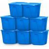 imageHOMZ 4Pack Durable Molded Bin Plastic Storage Containers wLids 10 Gallon Blue  Stackable Organizer Totes and Boxes for Bedroom Kitchen and Garage OrganizationBlue