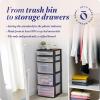 imageHOMZ 5Drawer Storage Cart Clear Plastic Drawers with Casters 1425quot Wide Medium White Frame  Organizing Drawer Containers for Home Bathroom Bedroom Office and ClassroomBlack