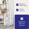 imageHOMZ Drawer Tower 3Tier Clear Plastic Storage Organizer Cart White Frame  HeavyDuty Organizing Drawers for Home Bedroom and Closet OrganizationWhite