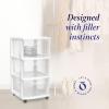 imageHOMZ Drawer Tower 3Tier Clear Plastic Storage Organizer Cart White Frame  HeavyDuty Organizing Drawers for Home Bedroom and Closet OrganizationWhite