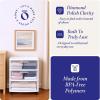 imageHOMZ Drawer Tower 3Tier Wide Clear Plastic Storage Organizer Cart Black Frame  Organizing Containers with Wheels for Home Bathroom Bedroom Office and ClassroomWhite Frame