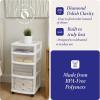 imageHOMZ Drawer Tower 4Tier Clear Plastic Storage Organizer Cart Black Frame  Rolling Drawer Containers with Wheels for Bathroom Bedroom Office and Classroom OrganizationWhite