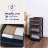 imageHOMZ Drawer Tower 4Tier Clear Plastic Storage Organizer Cart Black Frame  Rolling Drawer Containers with Wheels for Bathroom Bedroom Office and Classroom OrganizationBlack