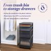 imageHOMZ Drawer Tower 4Tier Clear Plastic Storage Organizer Cart Black Frame  Rolling Drawer Containers with Wheels for Bathroom Bedroom Office and Classroom OrganizationAll Black