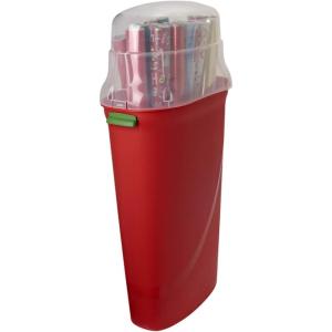 imageHOMZ 2Pack Seasonal Holiday Plastic Vertical Gift Wrap Storage Organizer Red ampamp Clear  Paper Wrapping Bin Containers and Birthday Presents
