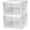 White frame with clear drawers White frame with clear drawers