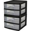 imageHOMZ 2Pack 2Drawer Storage Cart Plastic Drawers with Smoke Tint 15quot Wide Body Black Frame  Organizing Drawer Containers for Home Bathroom Bedroom Office and ClassroomBlack frame with clear drawers