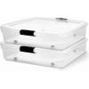 imageHOMZ 2Pack Under Bed Storage Clear Plastic Containers with Lids 56 Quart Gray Latch  Stackable Underbed Organizer Bins for Shoes Bags Clothes and TowelsGrey