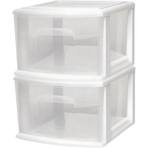 imageHOMZ 2Pack 1Drawer Storage Cart Clear Plastic Container 15quot Wide Body Black Frame  Organizing Drawer Containers for Home Bathroom Bedroom Office and ClassroomWhite frame with clear drawers