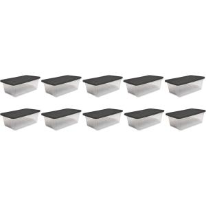 imageHomz Snaplock Extra Small 6Quart Clear Storage Container w Gray Lid 10 Pack