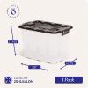 imageHOMZ 2 Pack 10Gallon Clear Plastic Stackable Storage Bin with Lid Container Box with Latching Handles for Home Garage Organization BlackBlack Lid