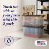 imageHOMZ 2 Pack 10Gallon Clear Plastic Stackable Storage Bin with Lid Container Box with Latching Handles for Home Garage Organization BlackBlack Lid