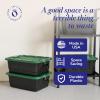 imageHOMZ 2 Pack 10Gallon Clear Plastic Stackable Storage Bin with Lid Container Box with Latching Handles for Home Garage Organization BlackHunt Green
