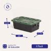 imageHOMZ 2 Pack 10Gallon Clear Plastic Stackable Storage Bin with Lid Container Box with Latching Handles for Home Garage Organization BlackHunt Green