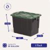 imageHOMZ 2 Pack 10Gallon Clear Plastic Stackable Storage Bin with Lid Container Box with Latching Handles for Home Garage Organization BlackHunter Green