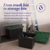 imageHOMZ 2 Pack 10Gallon Clear Plastic Stackable Storage Bin with Lid Container Box with Latching Handles for Home Garage Organization BlackHunter Green